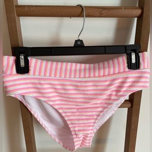 Cabana Striped Bikini Bottoms Size Medium Pink, Orange and White